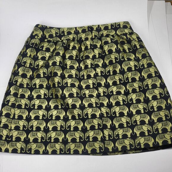 Crown & Ivy Elephant Skirt Black Gold 6 Petite - Picture 10 of 11